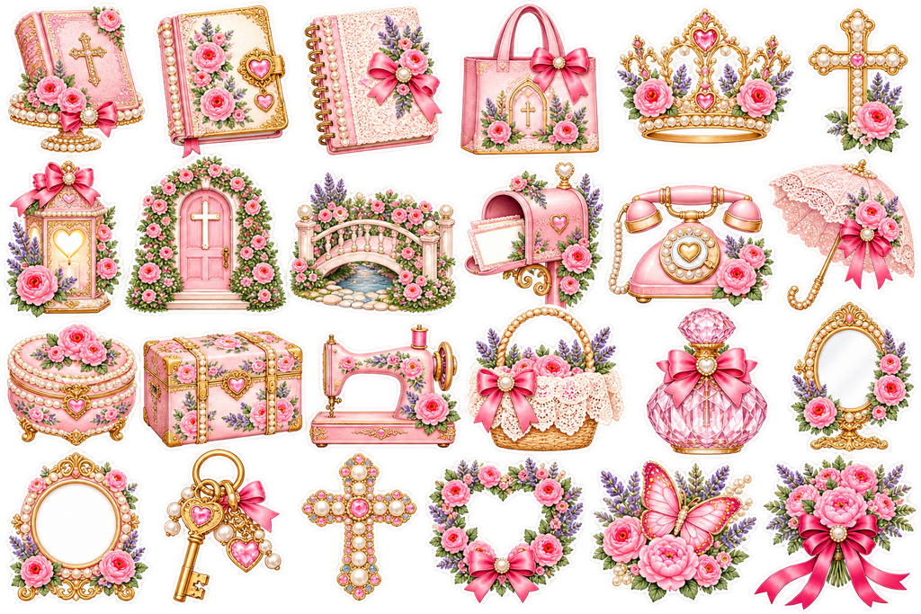 Pink Bible Journaling Bundle — 48 Printable Sheets (Instant Download)