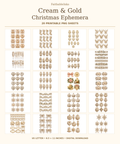 Cream & Gold Christmas Printables — 20 Ephemera Sheets (Instant Download)