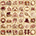 Burgundy and blush roses, cream pumpkins, ornate frames, teacups, lace, pearls and vintage keepsakes.