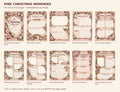 All 10 Pink Christmas Memories mini journal pages by FaithableInks, with roses, lace, pearls, and gold details.